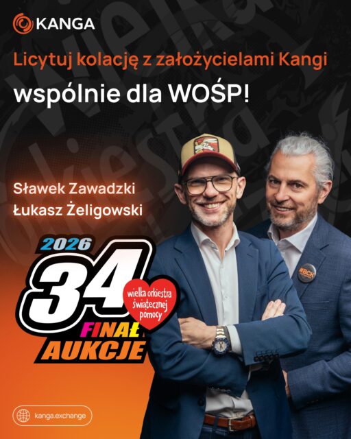 Czy jedna kolacja może zmienić życie wielu dzieci? Z naszą społecznością – TAK! 🧡
Kanga Exchange po raz kolejny aktywnie wspiera Finał WOŚP. Na licytację wystawiamy to, co mamy najcenniejszego, czyli nasz czas i autentyczną rozmowę. Zapraszamy Cię na wyjątkową kolację z założycielami Kangi: Sławkiem Zawadzkim i Łukaszem Żeligowskim.
Dlaczego Twoja licytacja jest tak ważna? Tegoroczne hasło „Zdrowe brzuszki naszych dzieci” to nie tylko słowa. To konkretna walka o:
🔸Szybszą diagnozę, by choroba nie zabierała dzieciństwa.
🔸Nowoczesny sprzęt, by badania były bezbolesne i precyzyjne.
🔸Spokój rodziców, którzy w murach szpitala czekają na dobre wieści.
To nie będzie sztywny networking. Ze Sławkiem i Łukaszem porozmawiasz bez filtrów i bez scenariusza. Dowiesz się, jak budowali jedną z największych giełd kryptowalut w Polsce, zapytasz o przyszłość technologii, biznes, inwestycje lub po prostu o życie.
📍 Miejsce: Gdańsk
🧡 Cel: Całość kwoty wspiera 34. Finał WOŚP i gastroenterologię dziecięcą.
Pokażmy, że społeczność krypto ma ogromne serce! 👉 Link w bio!
#WOŚP2026